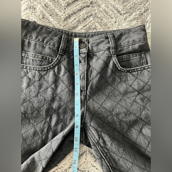 🖤🤍 CHANEL Quilted Stitched Grey Denim Jeans - Picture 15 of 17